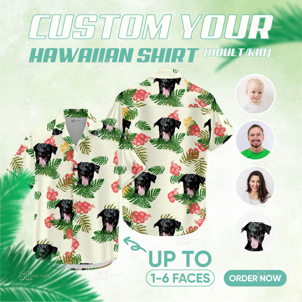 Image of custom hawaiian shirts with dog – custom printed Hawaiian shirt