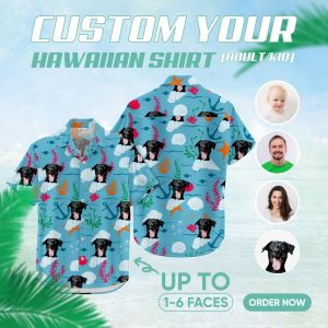 Image of blue hawaiian shirt pattern – custom printed Hawaiian shirt
