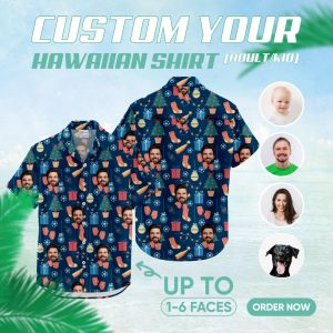 Image of christmas tiki shirt – custom printed Hawaiian shirt