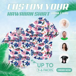 Image of company logo hawaiian shirts – custom printed Hawaiian shirt