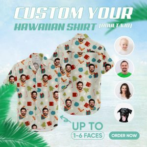 Image of funny christmas hawaiian shirts – custom printed Hawaiian shirt