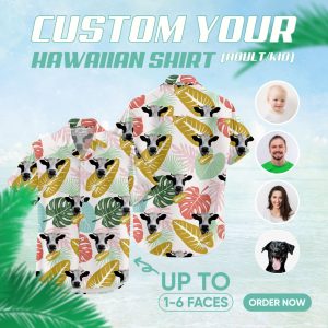 Image of cow print hawaiian shirt – custom printed Hawaiian shirt