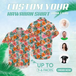 Image of mens pink hawaiian shirt – custom printed Hawaiian shirt