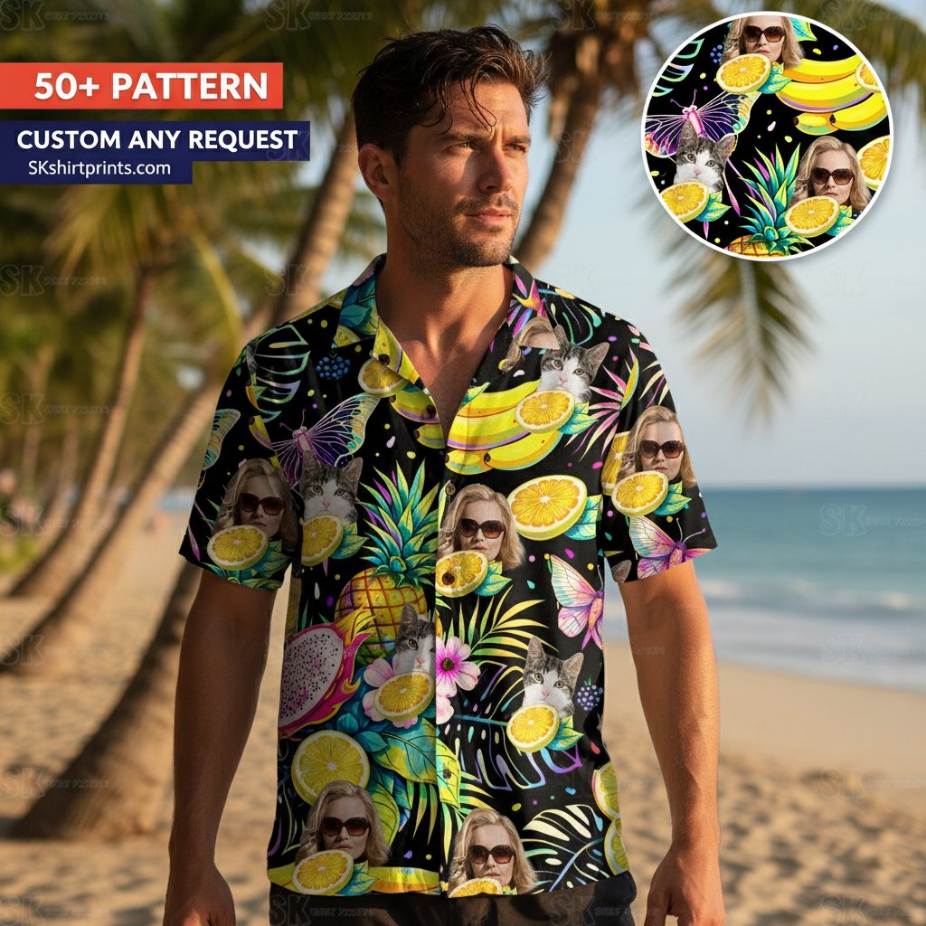 Best banana hawaiian shirt collection showing tropical fruit prints and custom designs for summer fashion