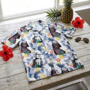 Star Wars Hawaiian shirt with tropical galaxy all-over print — men's and women's styles from SK Shirt Prints